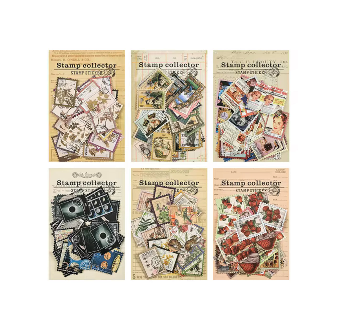 50 Stickers Timbres - Stamp Collector
