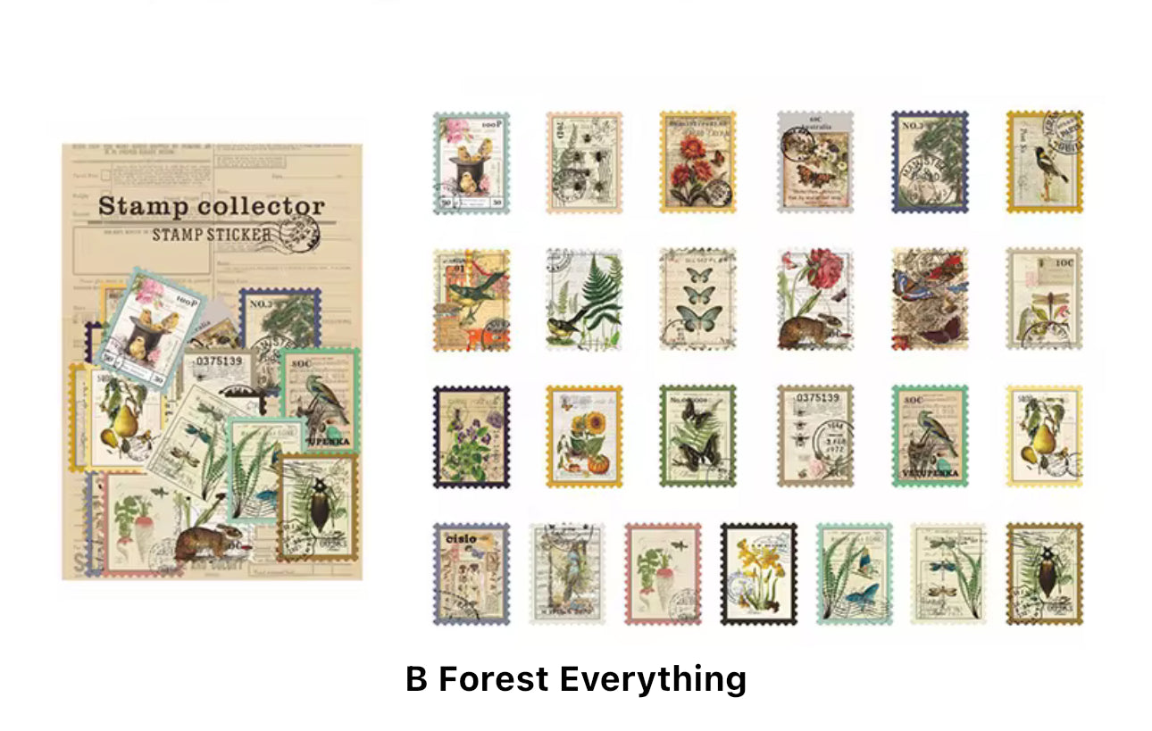 50 Stickers Timbres - Stamp Collector