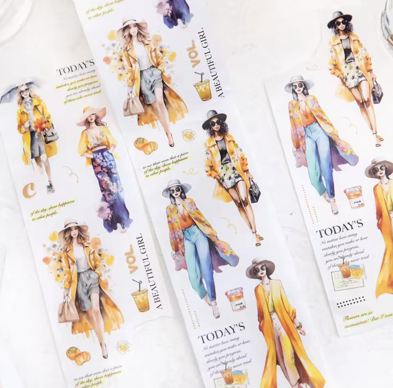 Rollo de Stickers Ancho Mujeres modernas