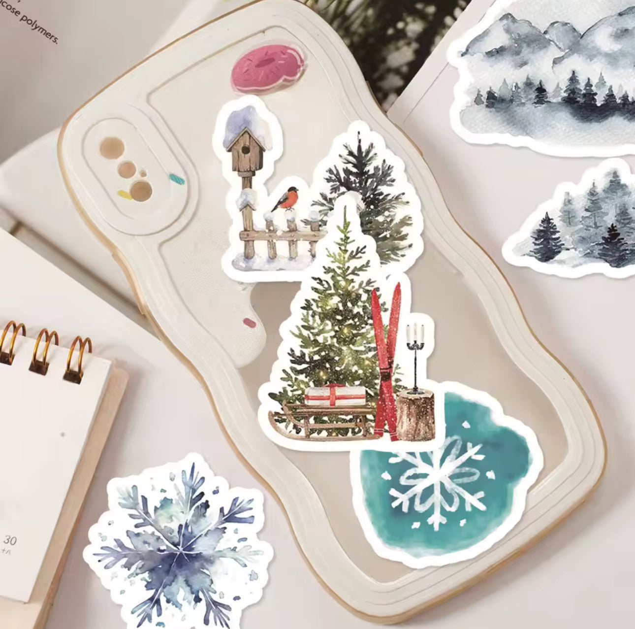 Cajita de 30 Stickers Navideños