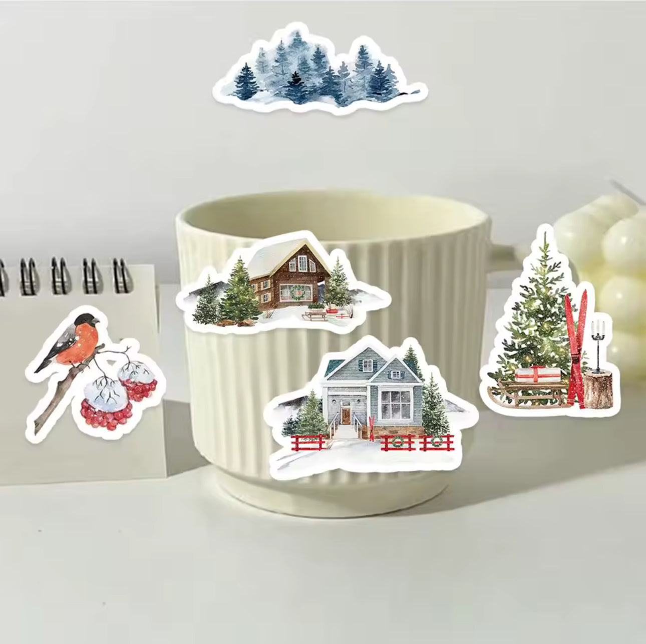 Cajita de 30 Stickers Navideños