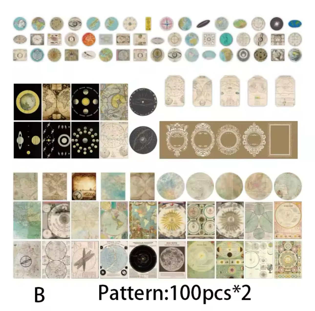 Kit 200 piezas Vintage