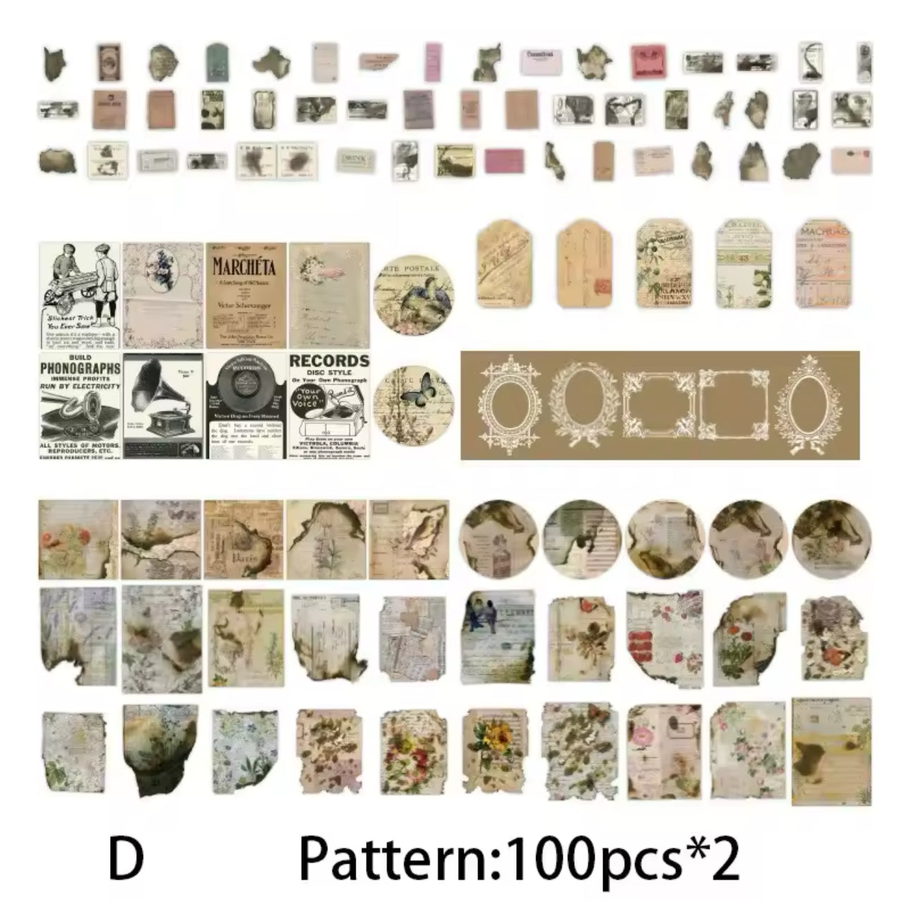 Kit 200 piezas Vintage