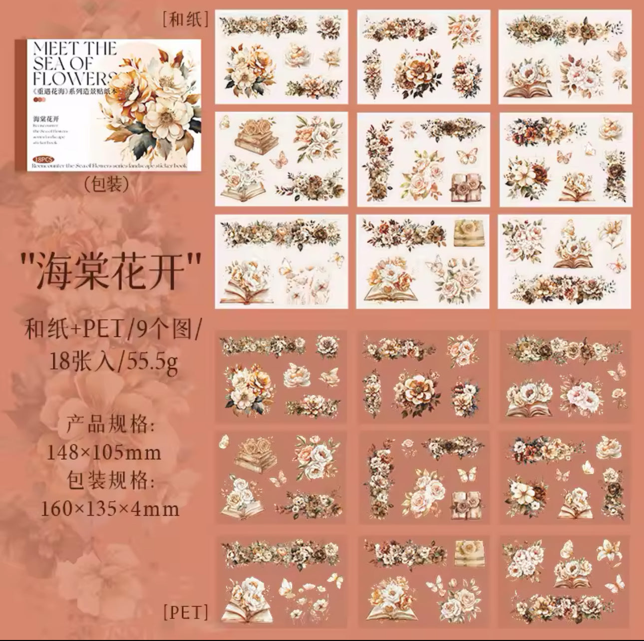 Libro de Stickers Mariposas & Flores - 20 paginas