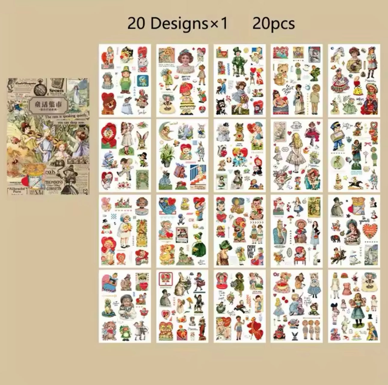 Libro de Stickers Vintage - 20 paginas
