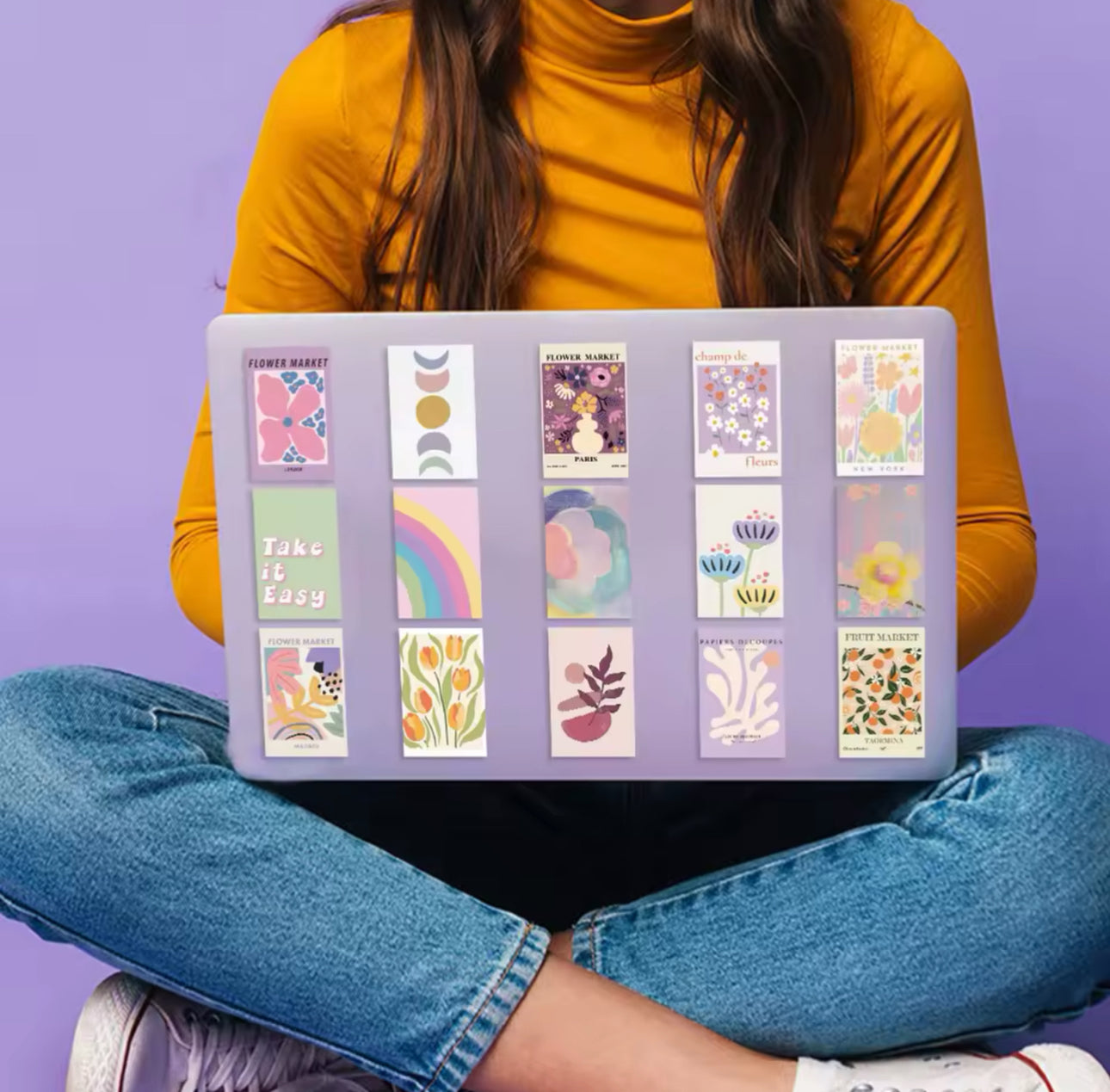 50 Stickers Vinil Rectangulares Pop