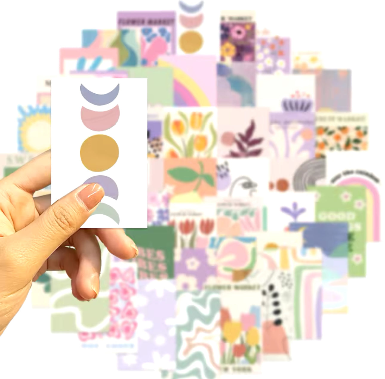 50 Stickers Vinil Rectangulares Pop