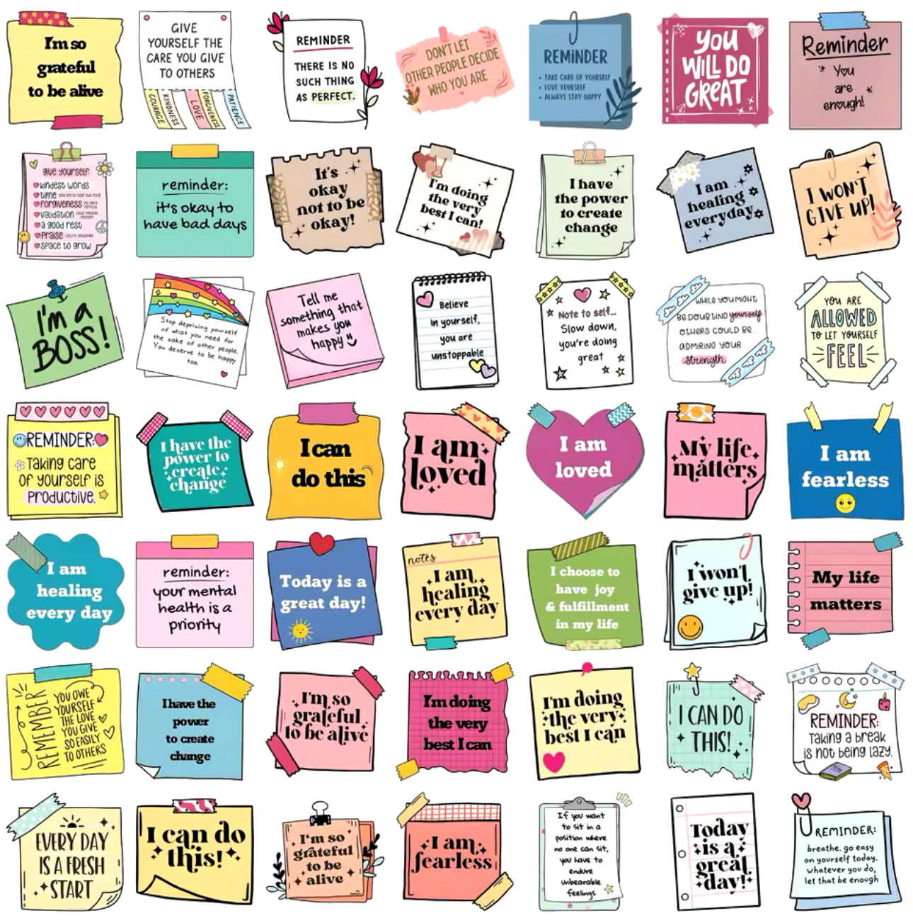 50 Stickers Vinil Notas