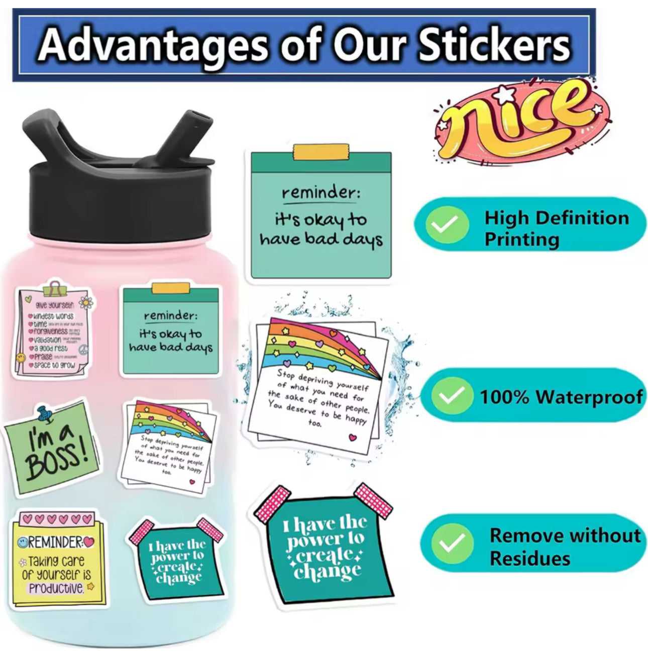 50 Stickers Vinil Notas