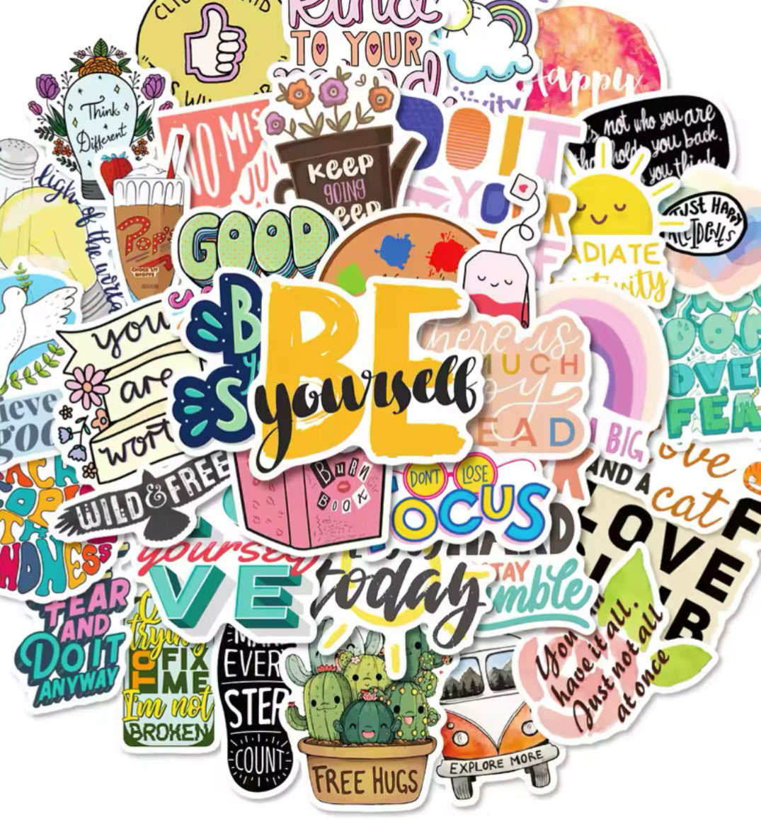 50 Stickers Vinil Positive Attitude
