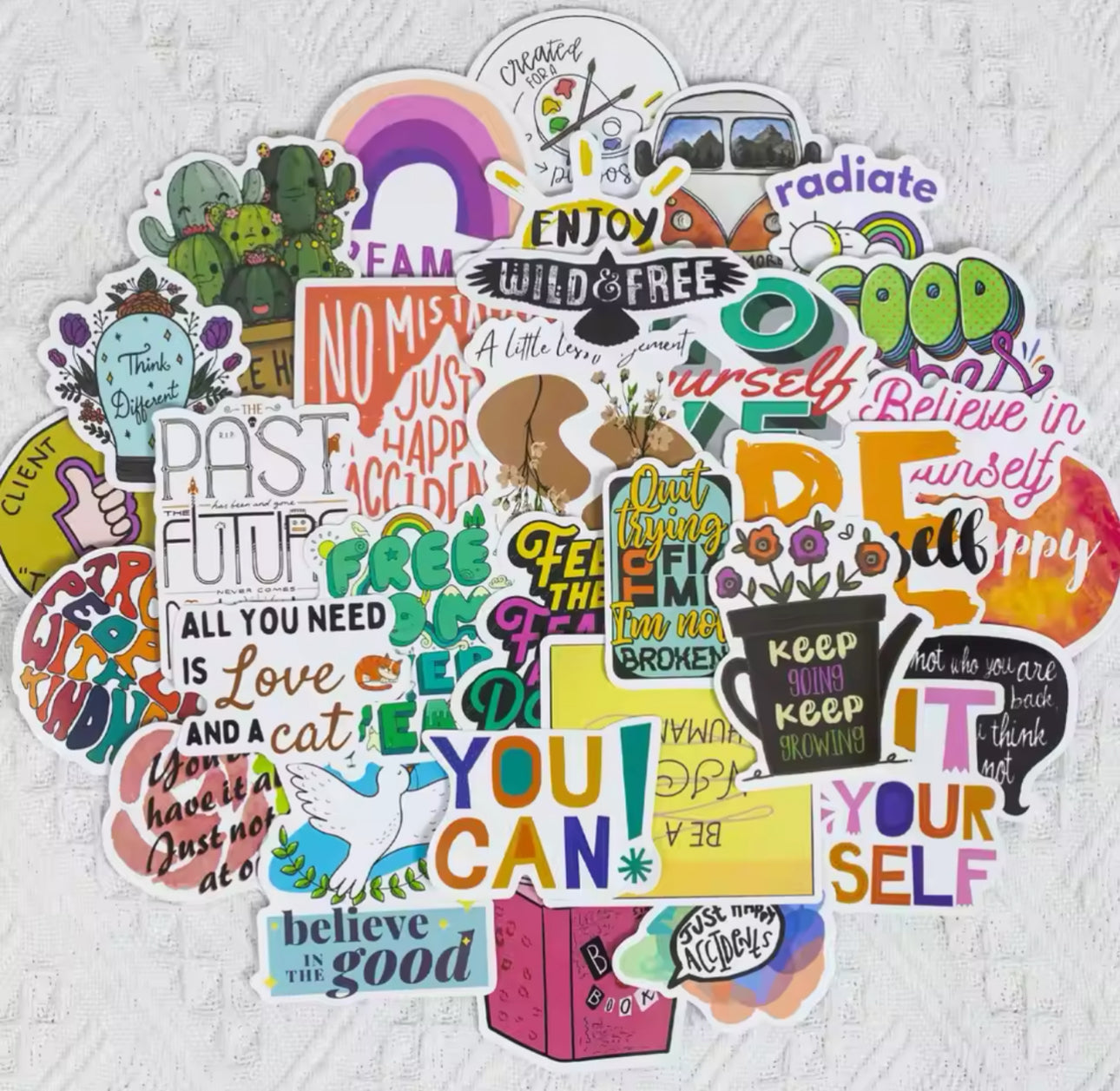 50 Stickers Vinil Positive Attitude