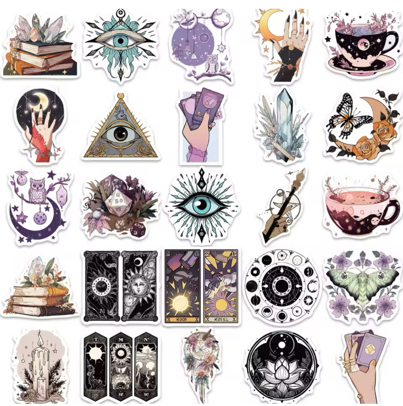 50 Stickers Vinil Misticos