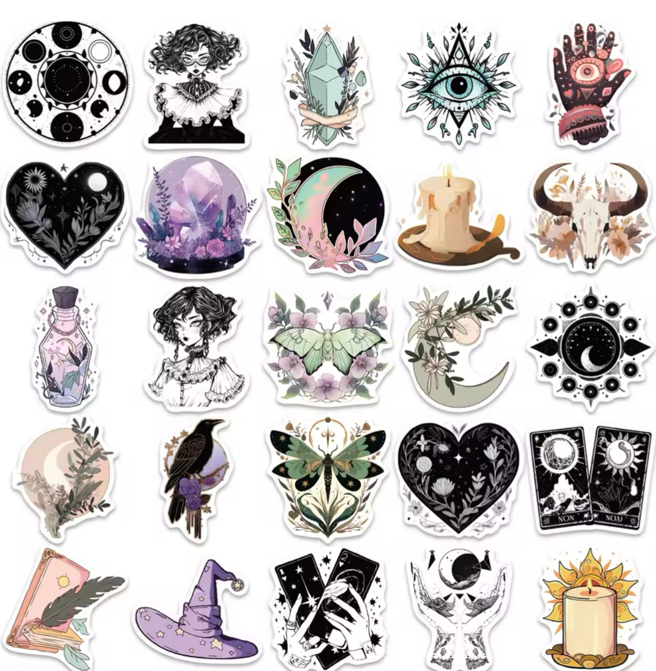 50 Stickers Vinil Misticos