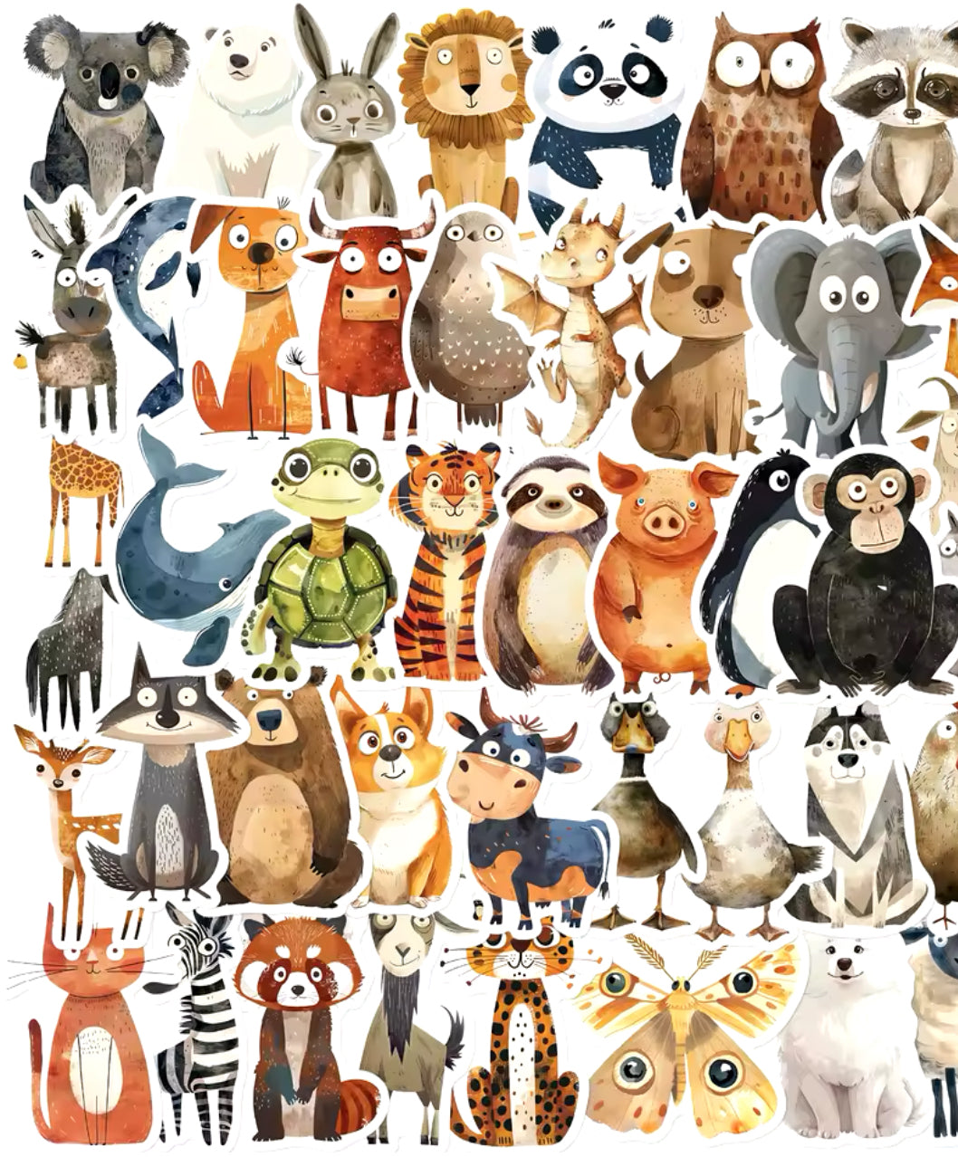 50 Stickers Vinil Animales