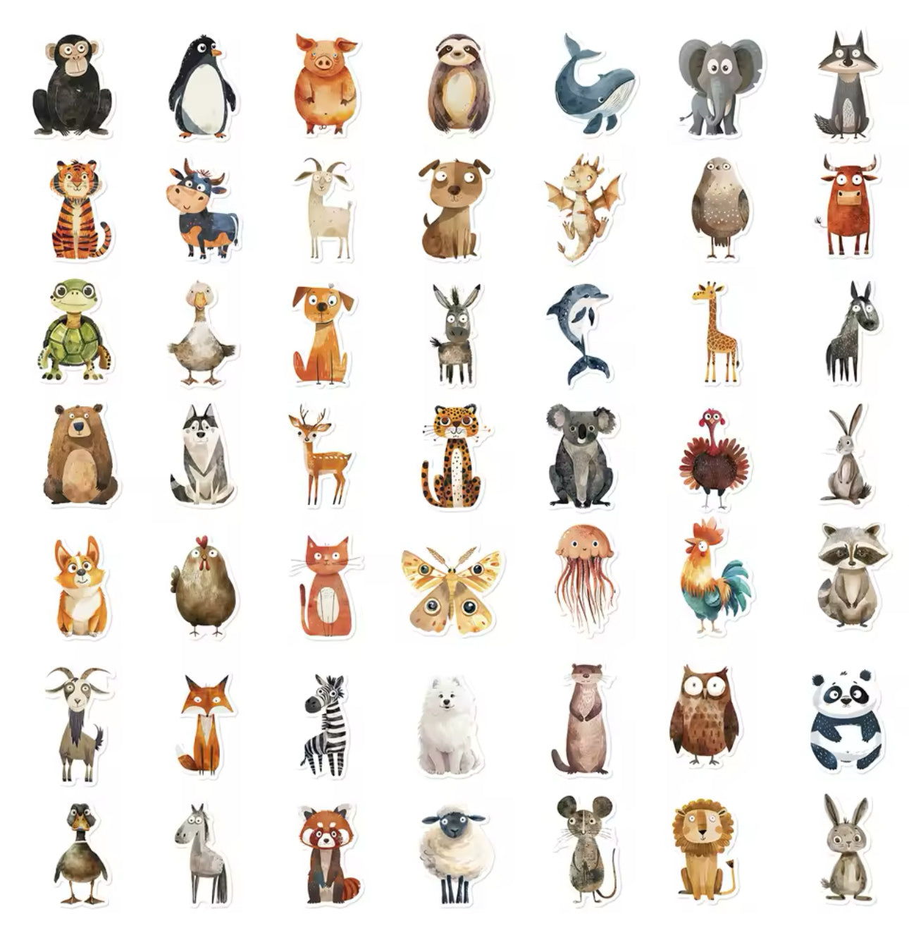 50 Stickers Vinil Animales