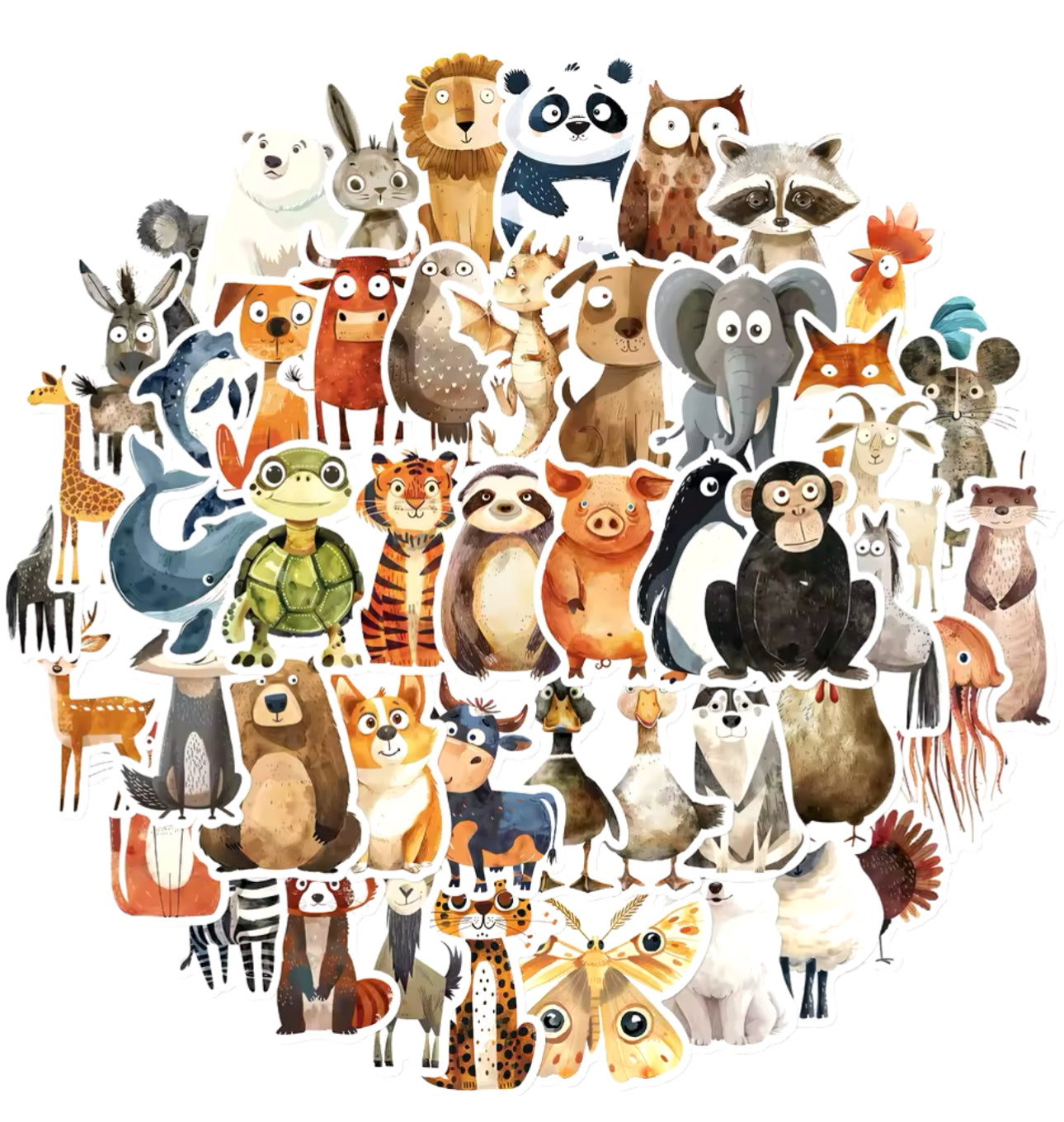 50 Stickers Vinil Animales