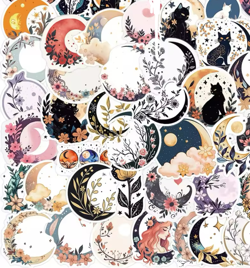 50 Stickers Vinil Lunas