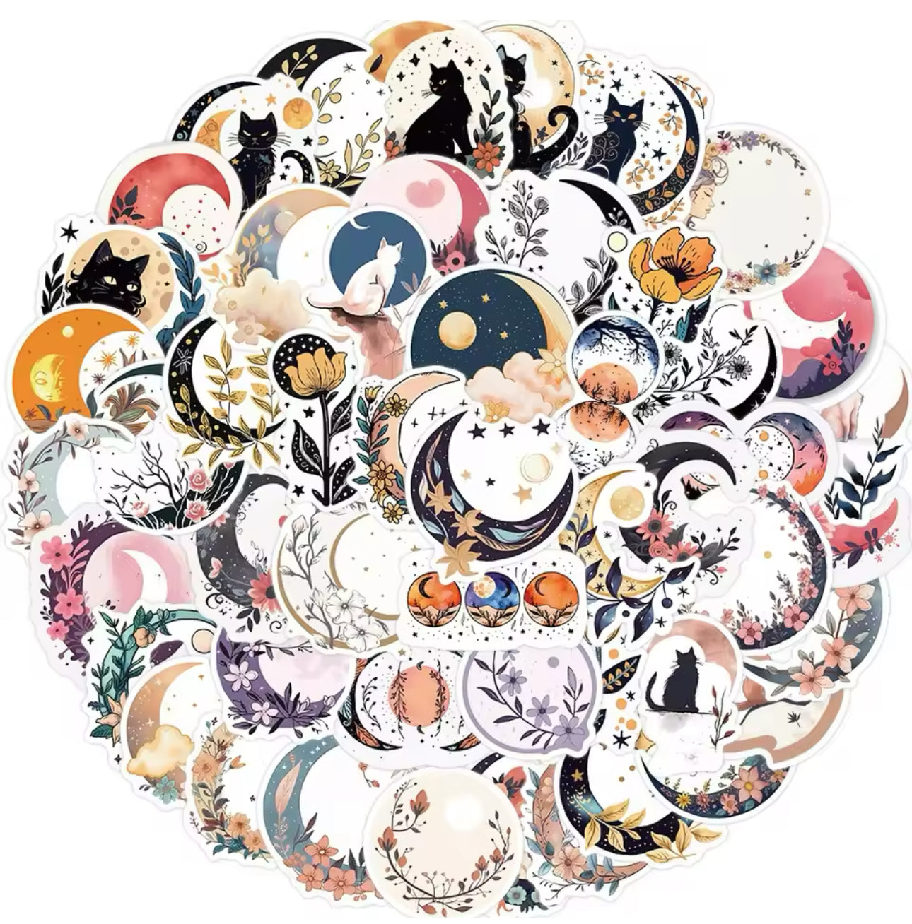 50 Stickers Vinil Lunas