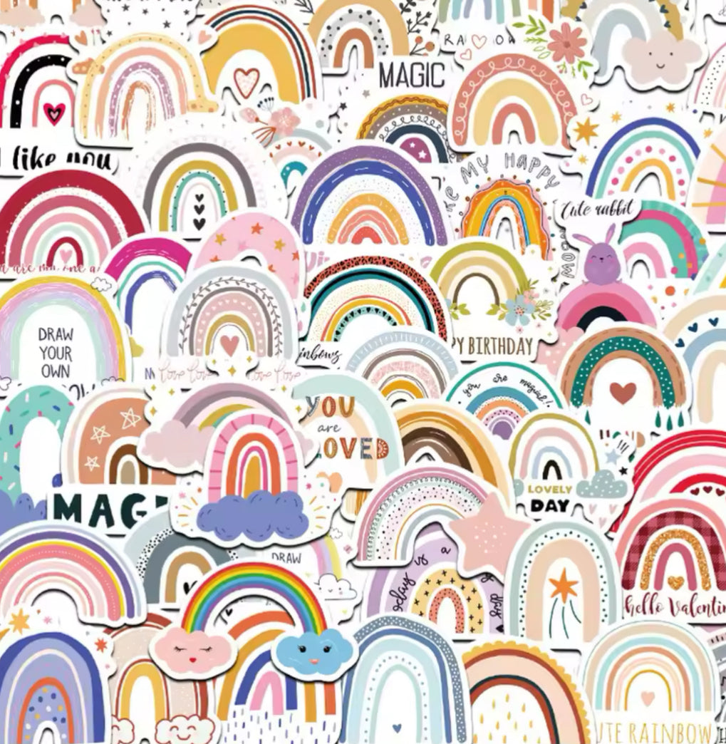50 Stickers Vinil Arcoiris