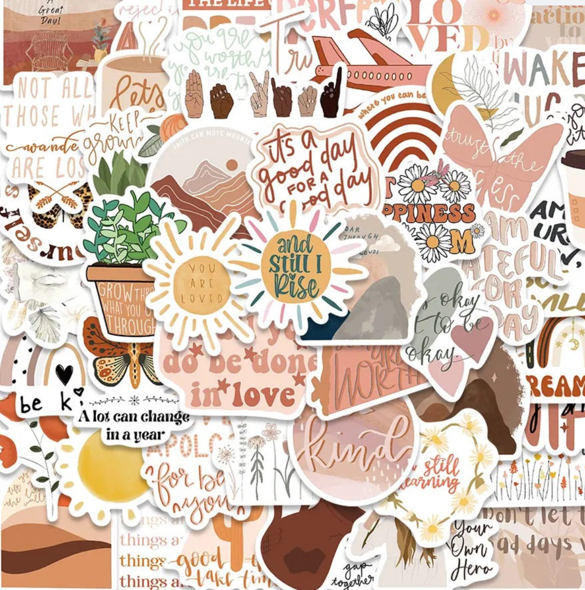 50 Stickers Vinil Boho
