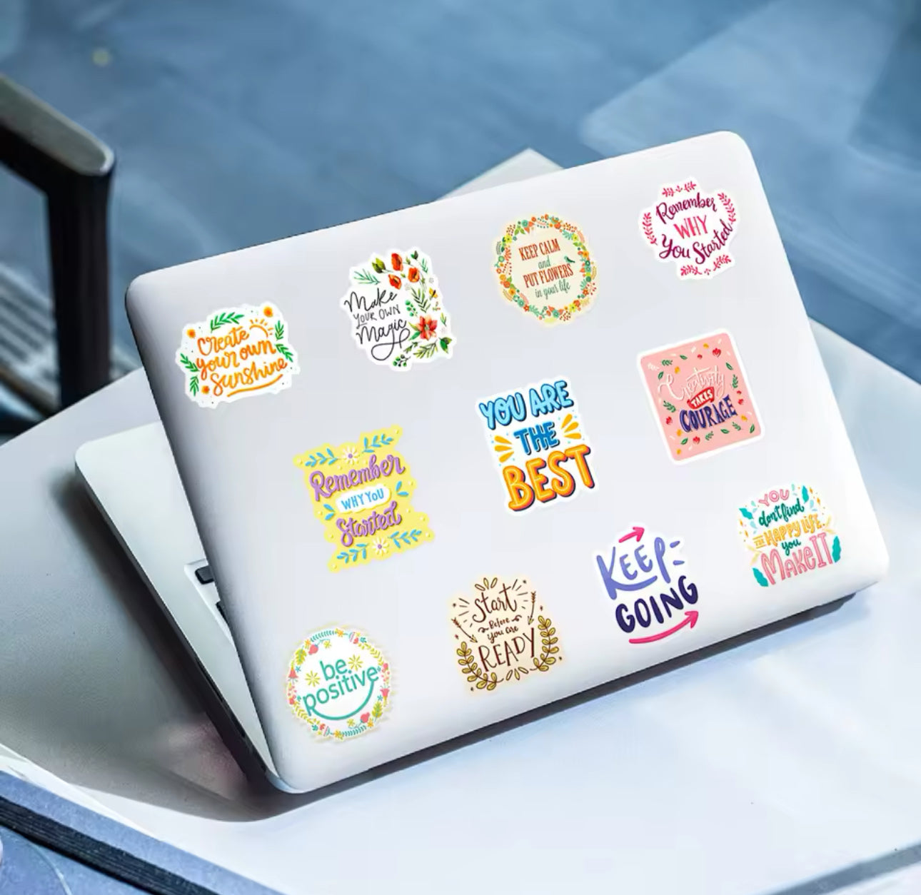 50 Stickers Vinil Frases Positivas