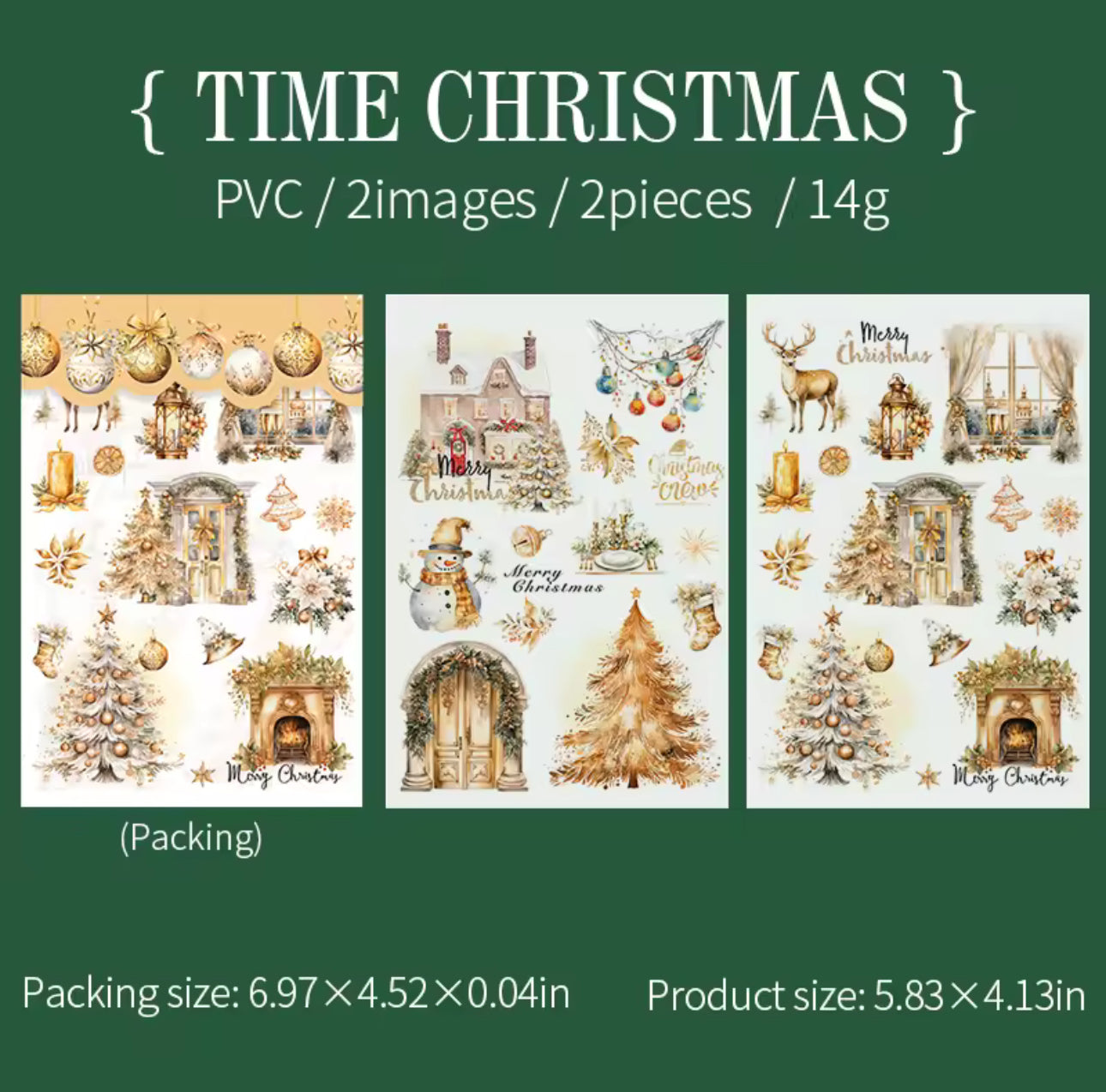 2 Hojas Stickers transfer Navidad