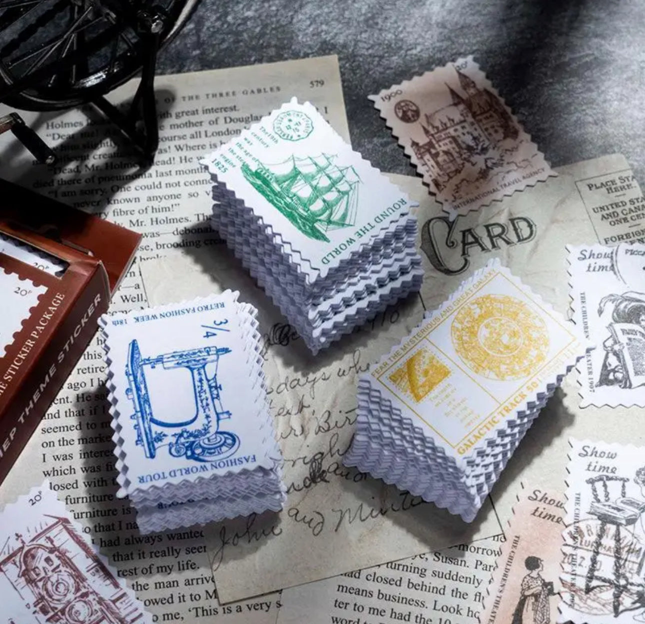 100 Stickers Timbres Vintage