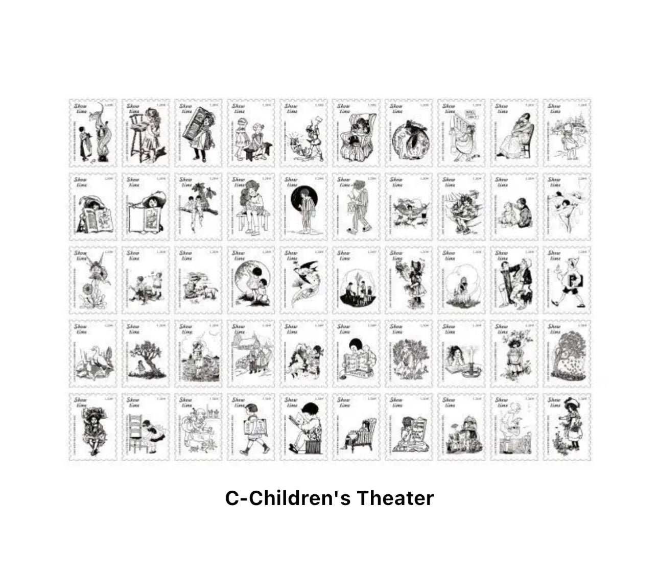 100 Stickers Timbres Vintage