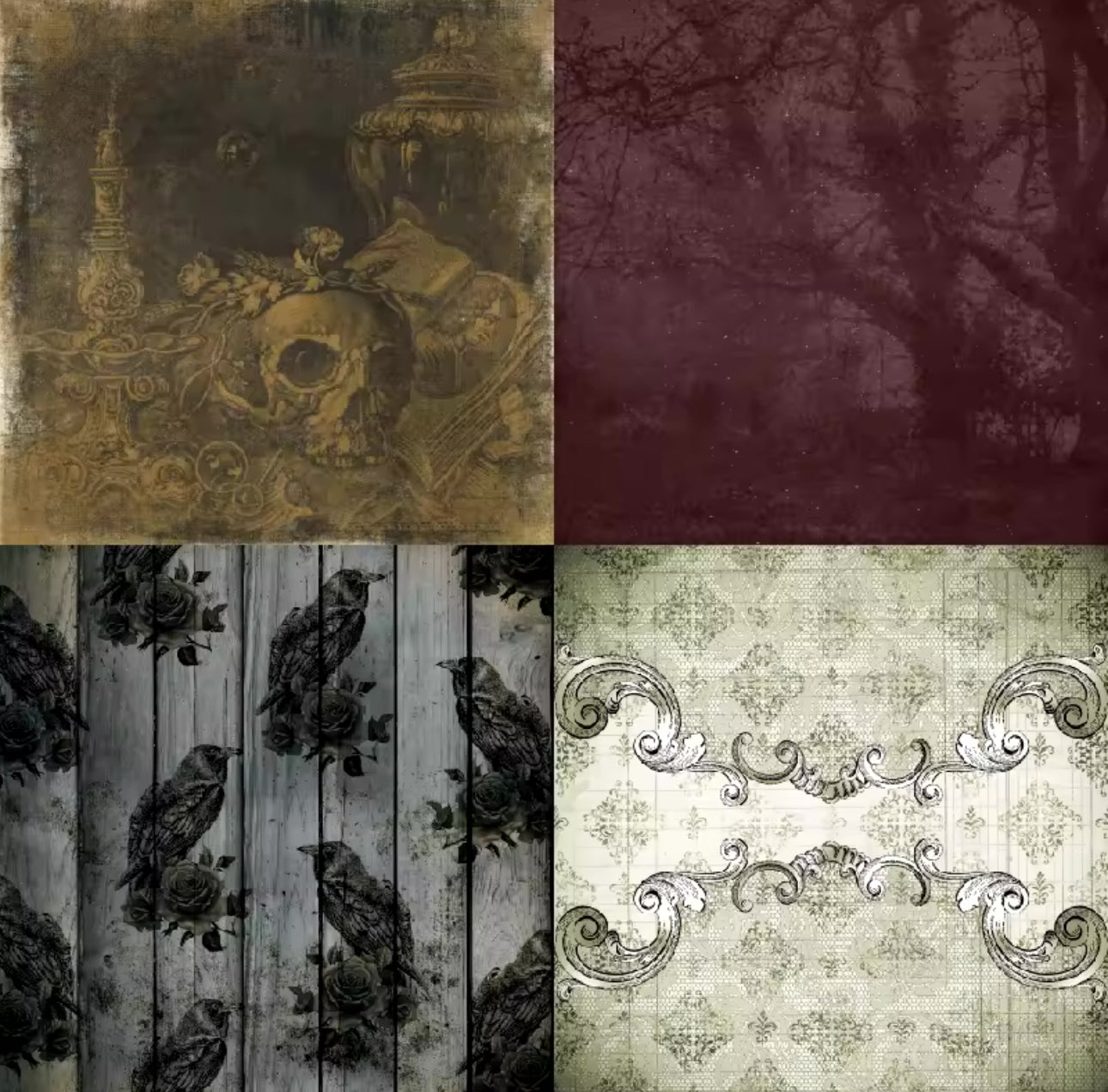 12 Papeles Cartulina Halloween Dark World