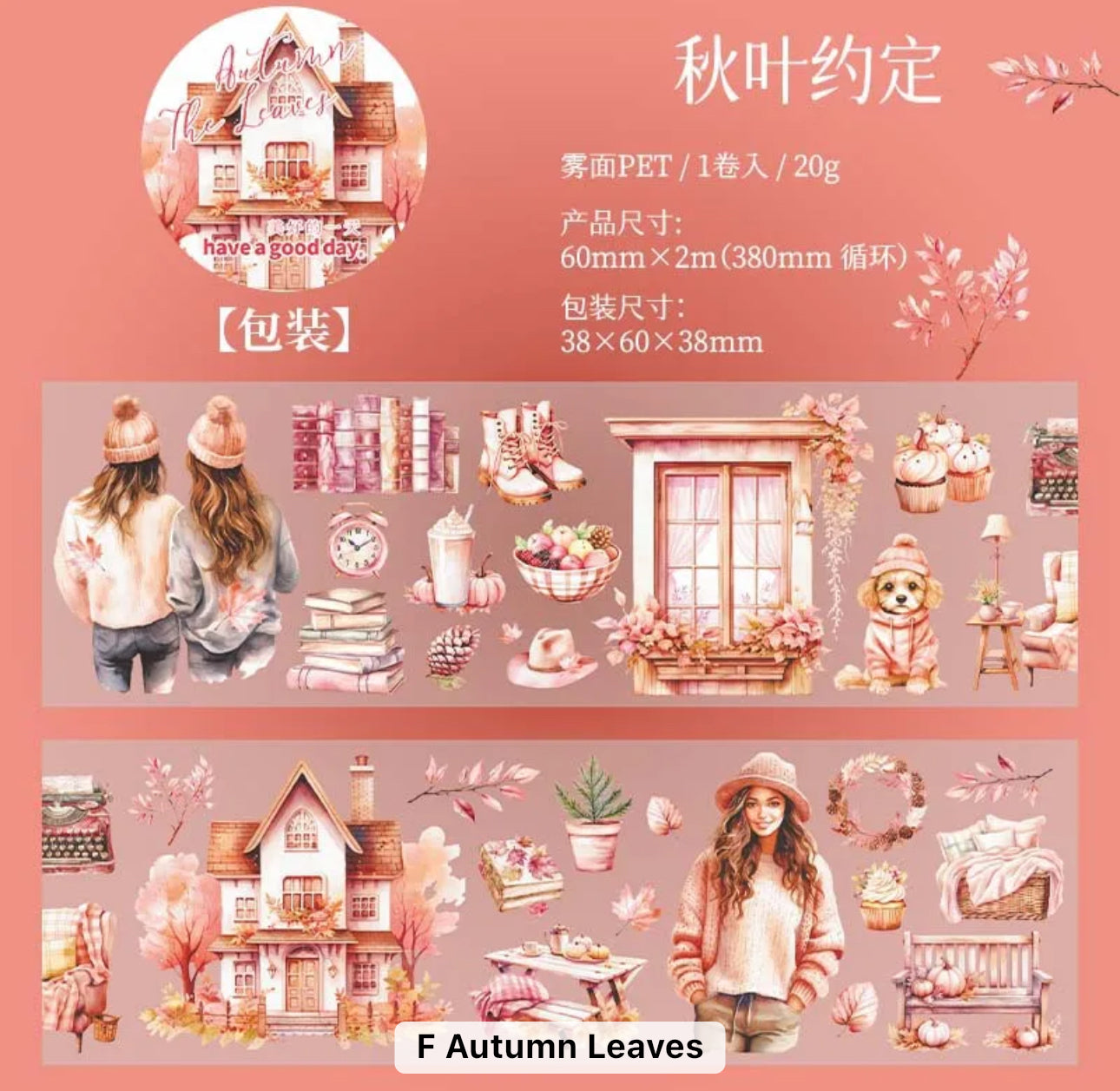 Washi Tapes Ancho Mujeres de Otoño