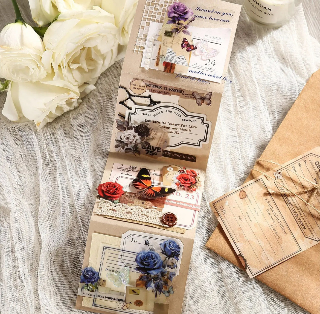 Rollos de Stickers Rosas Vintage
