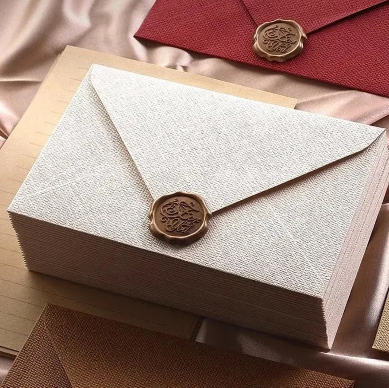 Sobre de cartulina efecto lino
