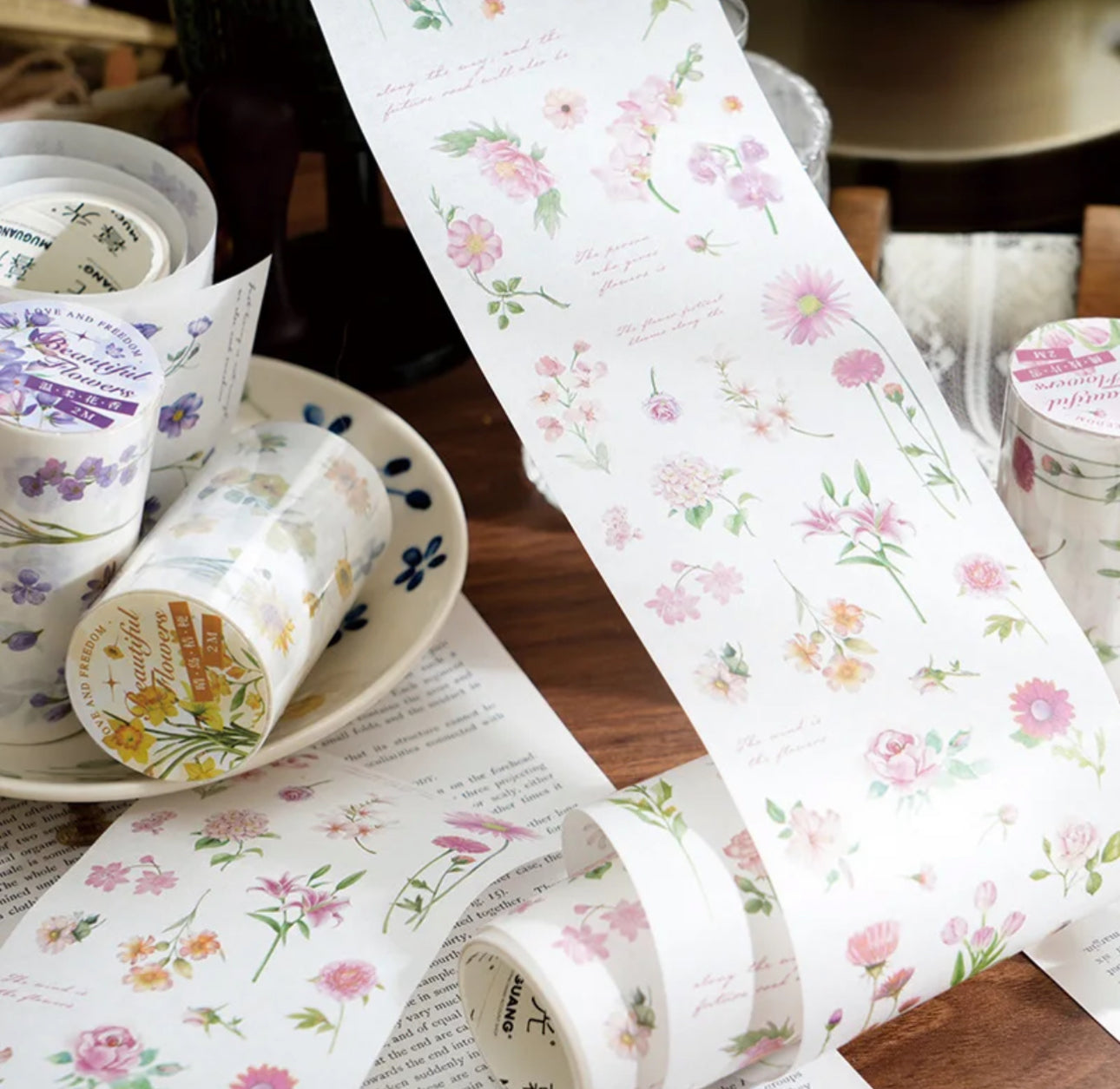Rollo de Minis Stickers Flores