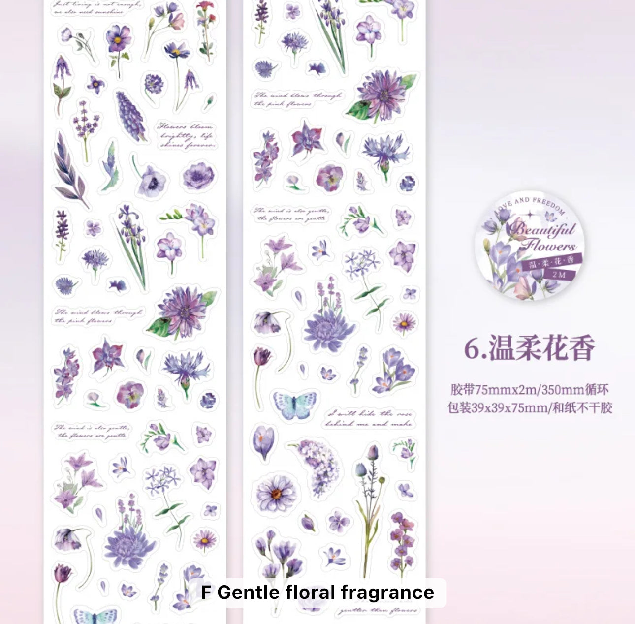 Rollo de Minis Stickers Flores