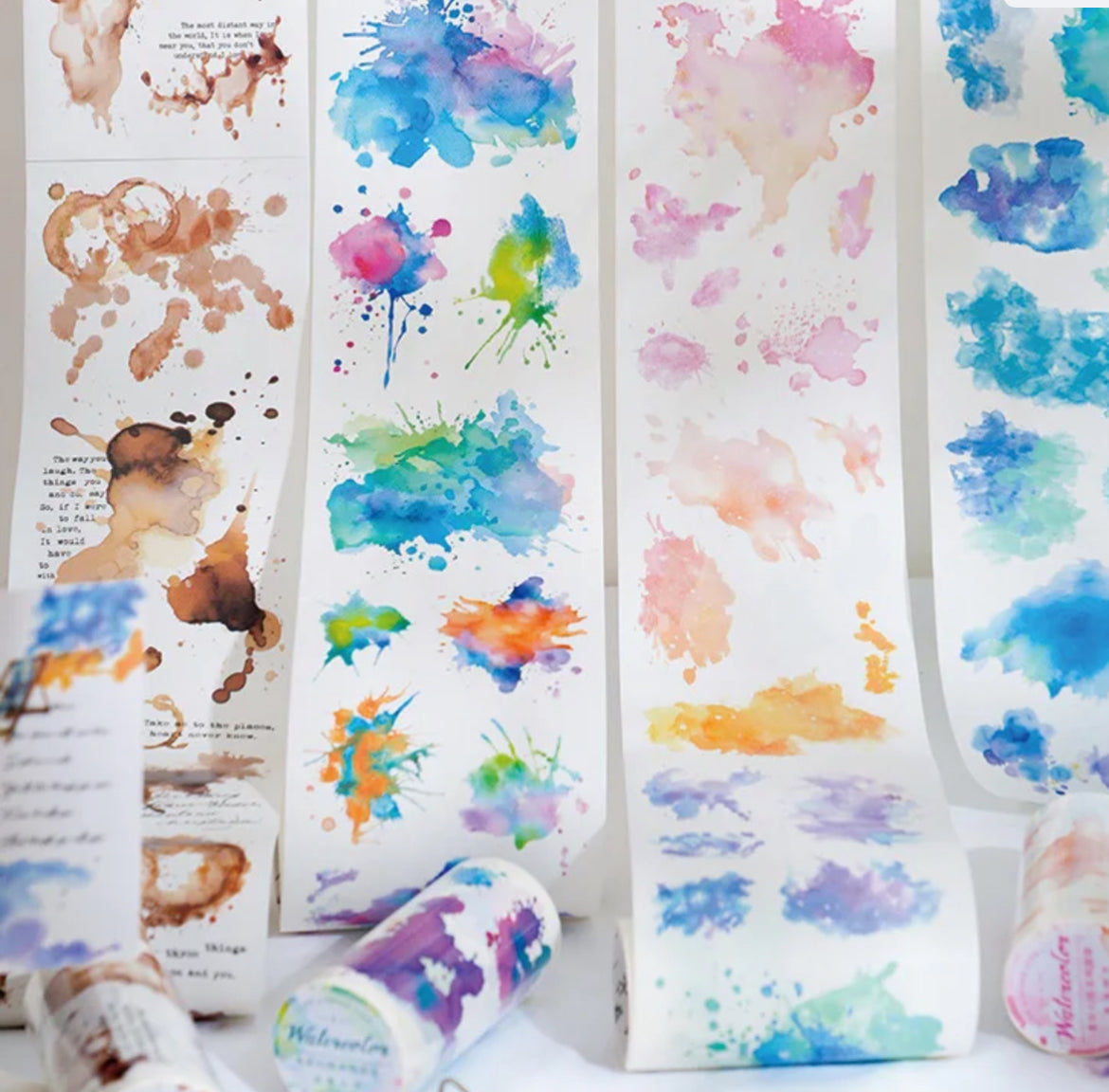 Rollo de Stickers Manchas acuarela
