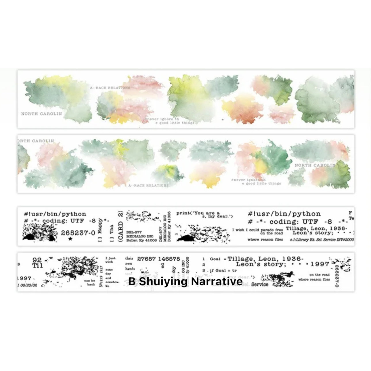 Washi Tapes Manchas acuarela & poemas