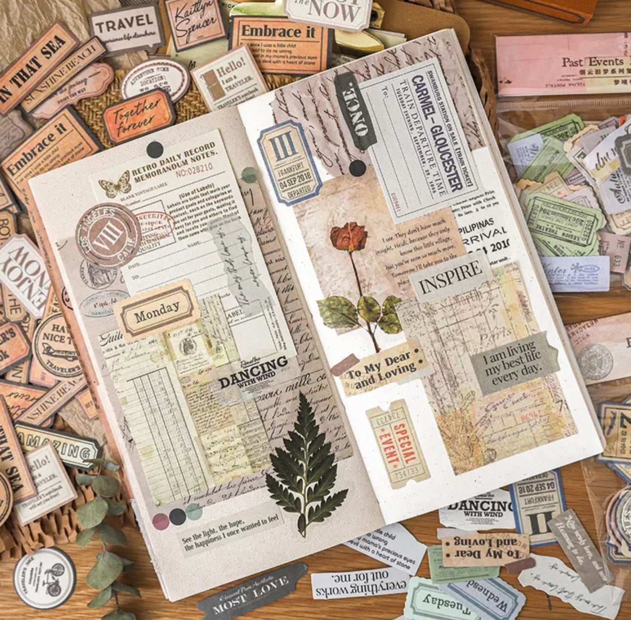 100 Stickers Past Events Palabras & frases