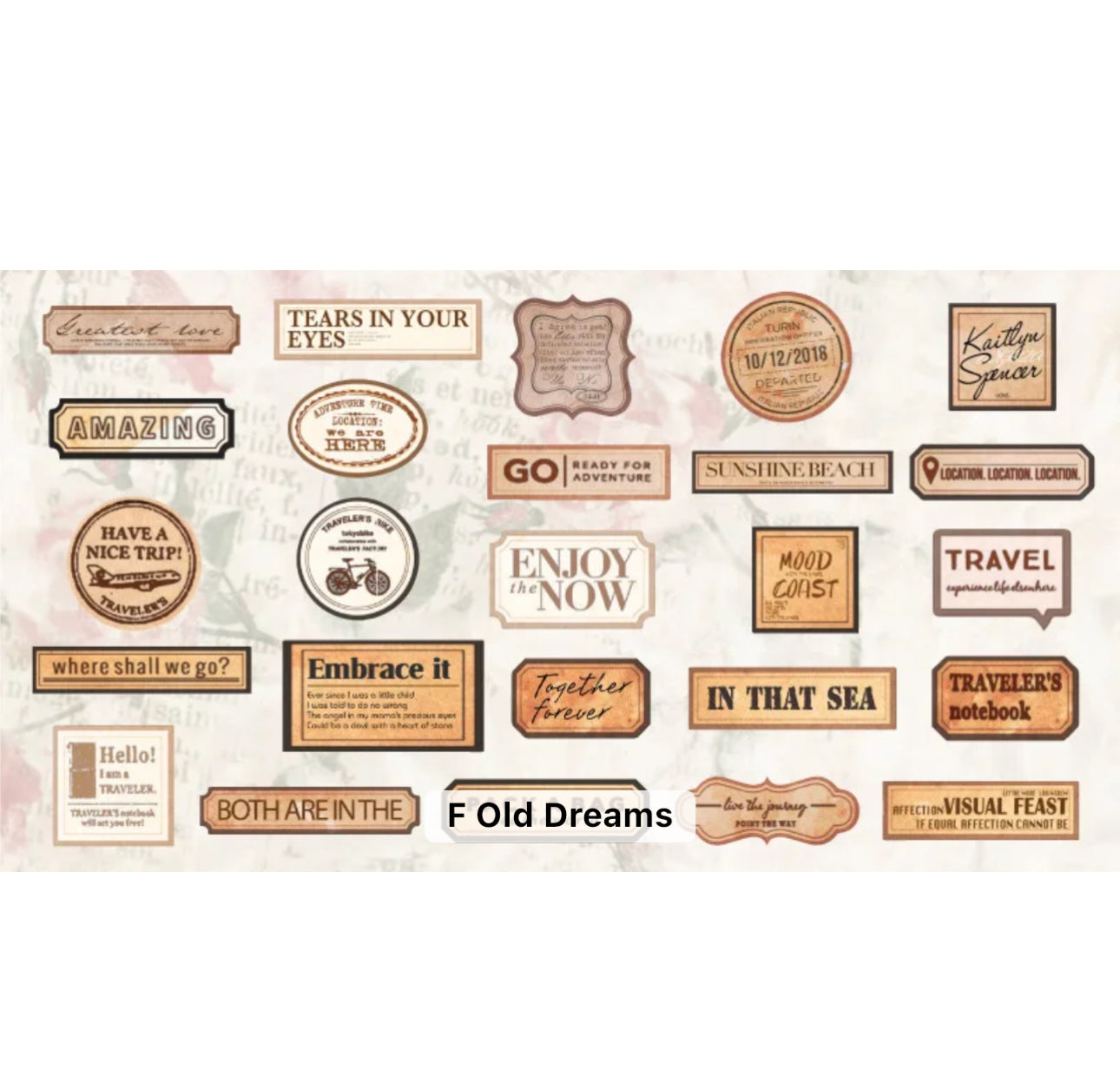 100 Stickers Past Events Palabras & frases