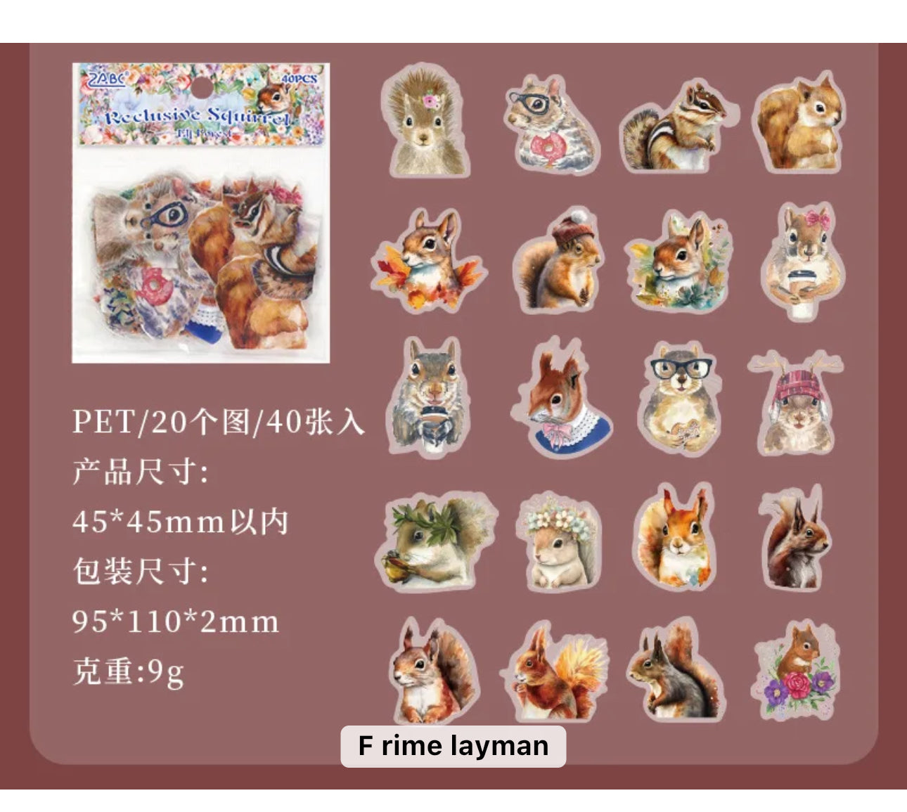 40 Stickers Animales