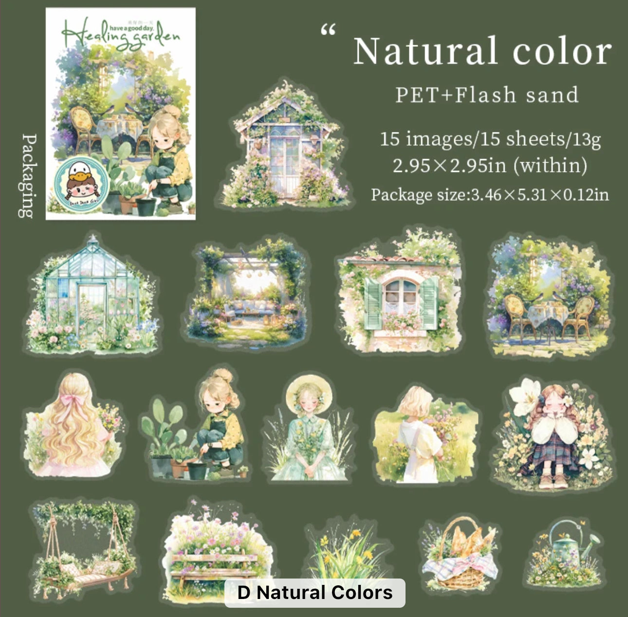 15 Stickers Healing Garden