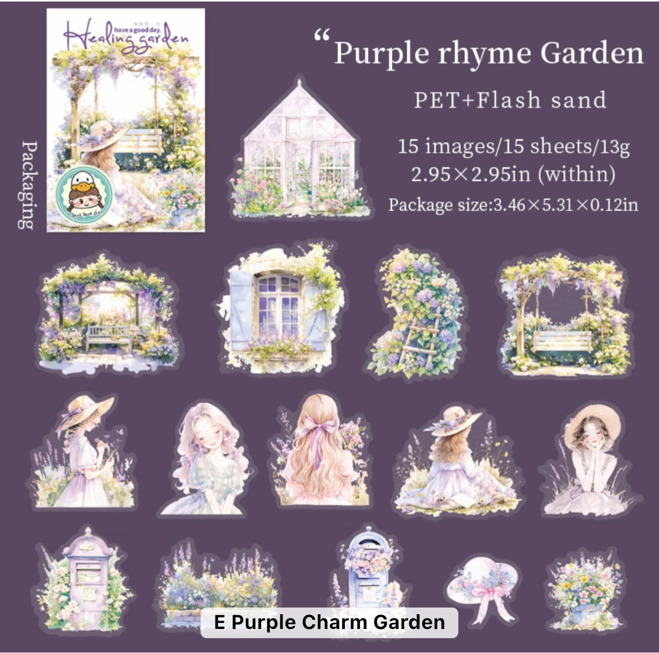 15 Stickers Healing Garden