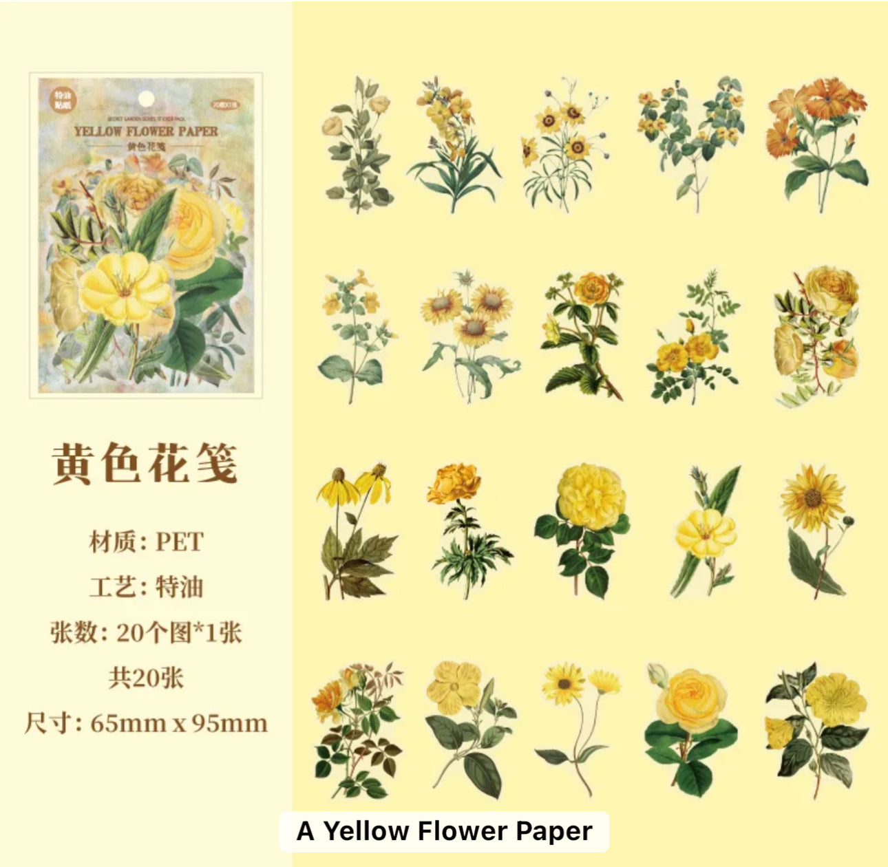 20 Stickers Flores Delicadas & vintage