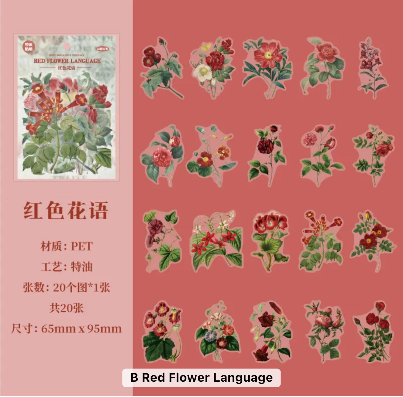20 Stickers Flores Delicadas & vintage