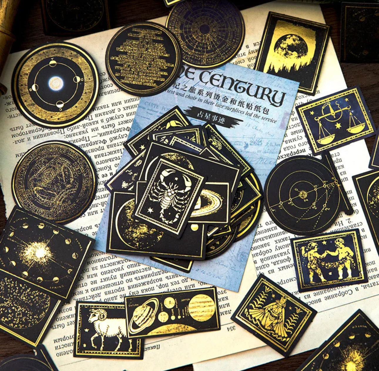 40 Stickers The Century con foil dorado