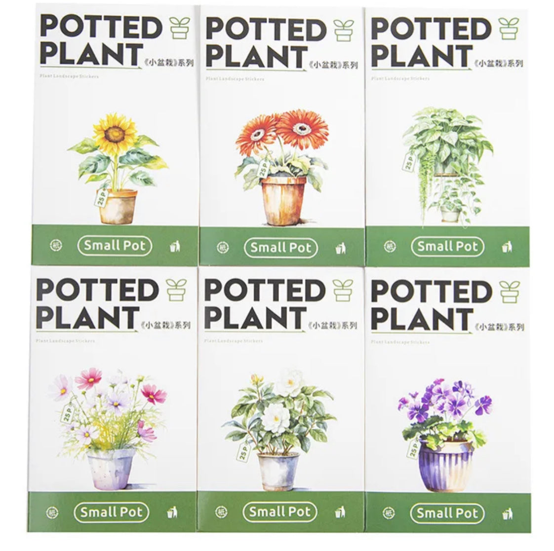 25 Stickers Flores & Macetas