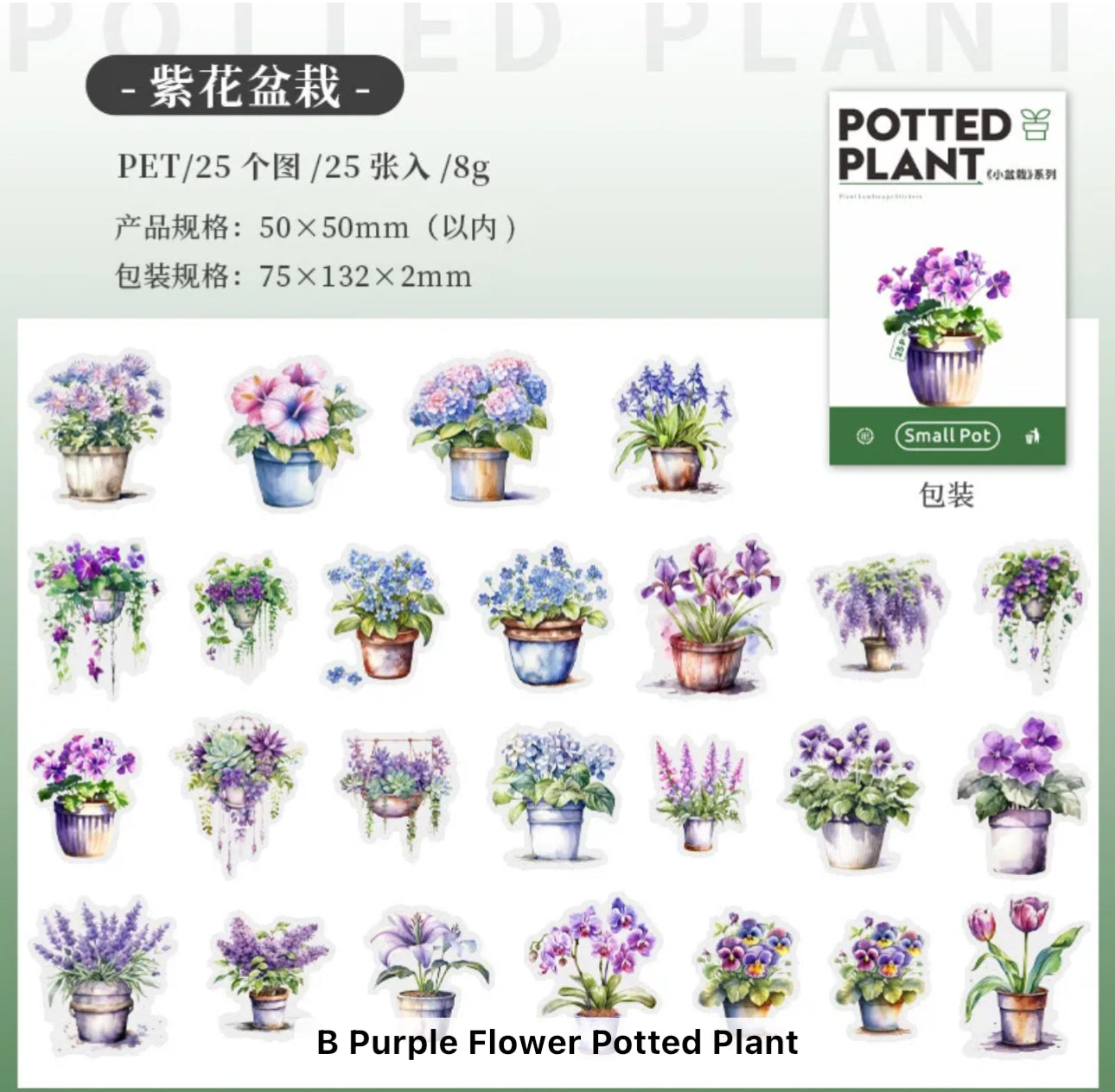 25 Stickers Flores & Macetas