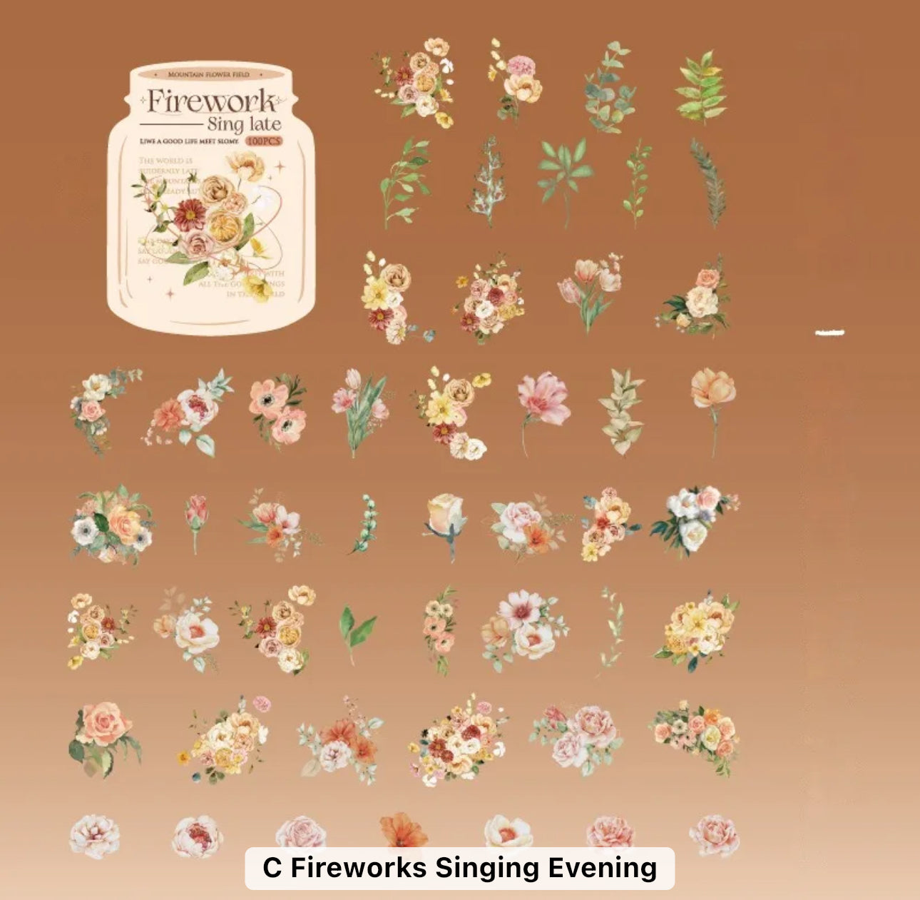 100 Stickers Flores