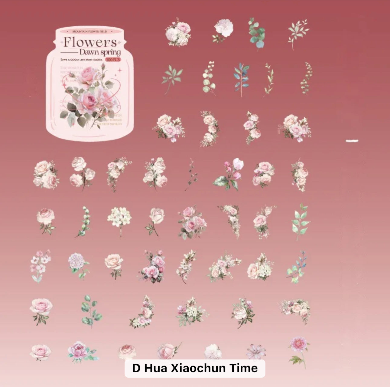100 Stickers Flores