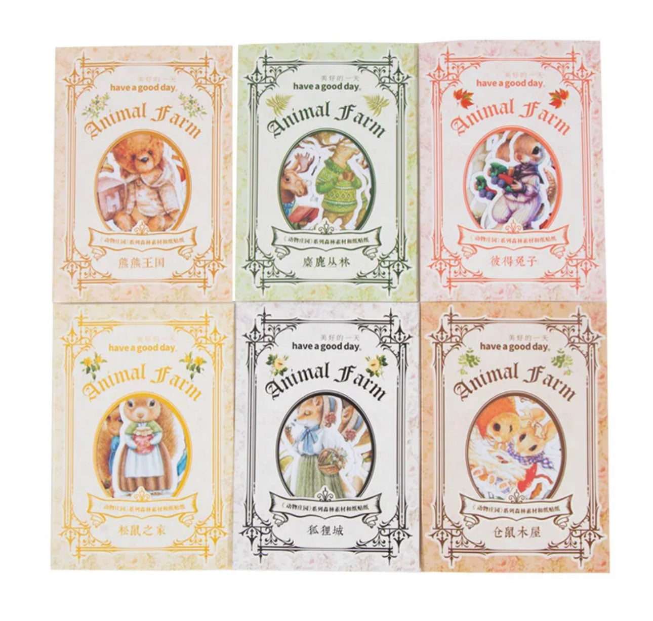 50 Stickers Otoño Animales, hongos & timbres
