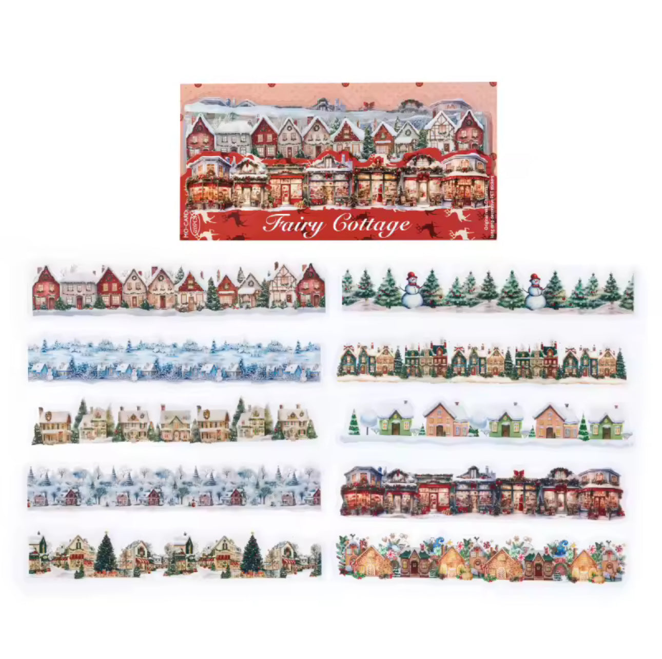 2 Paquetes de 20 Tiras de stickers Navideños